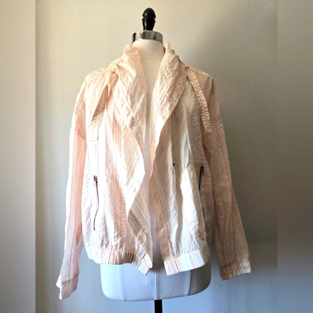 BEATE HEYMANN Silk Blend Lightweight Street Couture Pale Pink Jacket. Size L